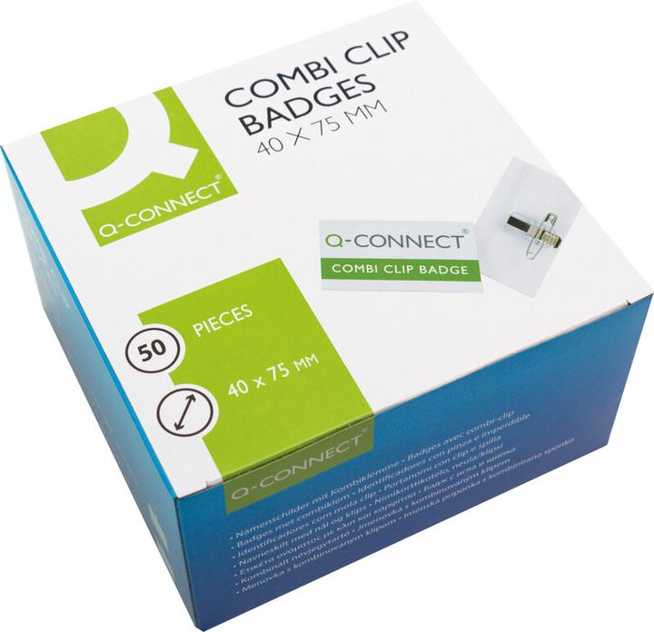 Actual product image Q-Connect Name badges with combination clip