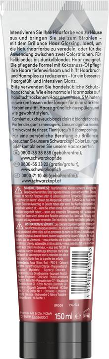 Immagine prodotto Schwarzkopf Brillance Brillance Gloss Trattamento Lucentezza Capelli Beige Biondo 150 ml (Biondo beige)