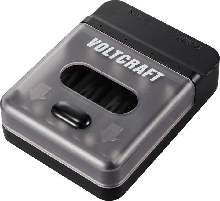 Produktbild Voltcraft VC-BC4-PB1 2in1 Ladegerät & Powerbank (1 Stk., AAA, AA, 500 mAh, Ladegerät ohne Akku)