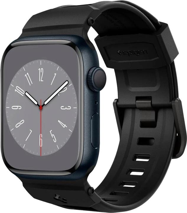 Image du produit Spigen BANDE RUGGED Apple Watch 4/5/6/7/8/SE (38/40/41MM) MATTE BLACK (38 mm, 40 mm, 41 mm, Polyuréthanes thermoplastiques (TPU))