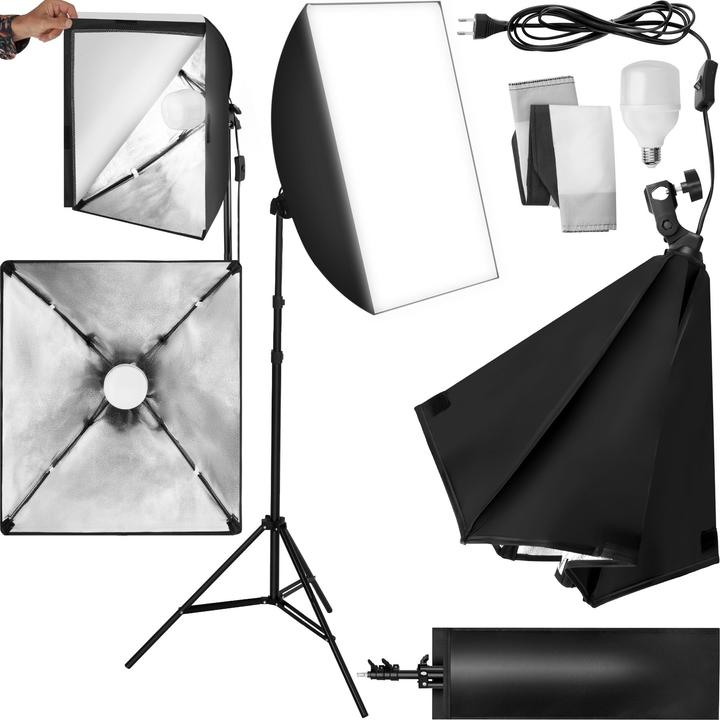 Image du produit tectake Éclairage de studio avec boîte à lumière et trépied (éclairage de studio)