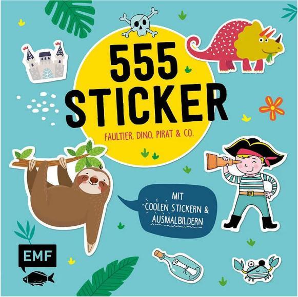555 Sticker – Faultier, Dino, Pirat und Co (Tedesco, Edizione Michael Fischer, 2020)