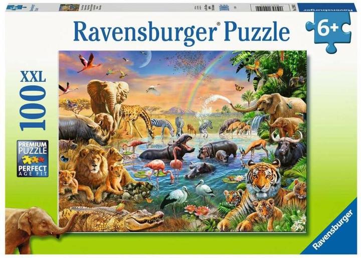 Produktbild Ravensburger Puzzle Wasserquelle in der Savanne, 100 Tage, 12910 (100 Teile)