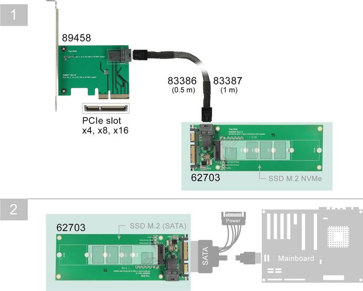 Produktbild Delock Konverter SATA 22P>M.2 NGFF Key M