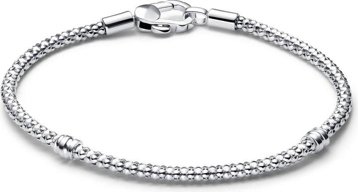 Pandora Studded Clasp & Chain Bracelet (18 cm, 925er Sterlingsilber)