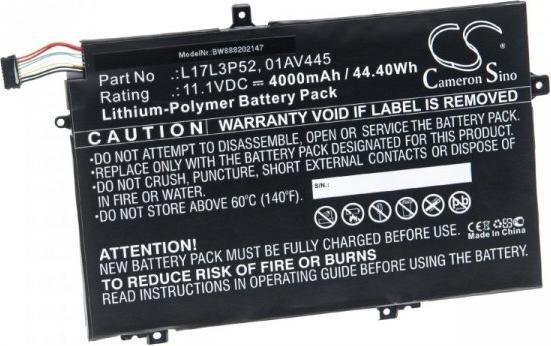 AccuCell Notebook Akku für Lenovo ThinkPad E590 u.a. wie L17L3P52 Li-Polymer 11,1V 4000mAh (4000 mAh)