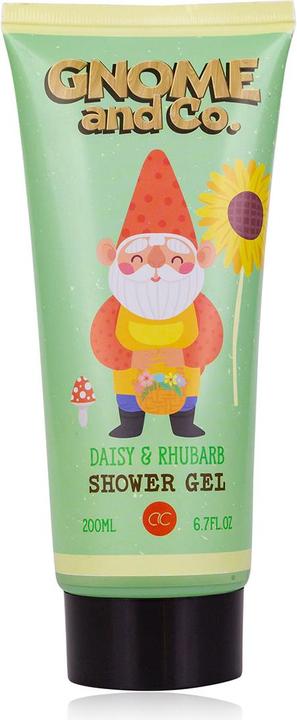 Produktbild Accentra Duschgel GNOME & CO. in Tube, 200ml, Duft: Daisy & Rhubarb, Farbe: hellgrün/rot/weiss, VE 6/24 (200 ml)