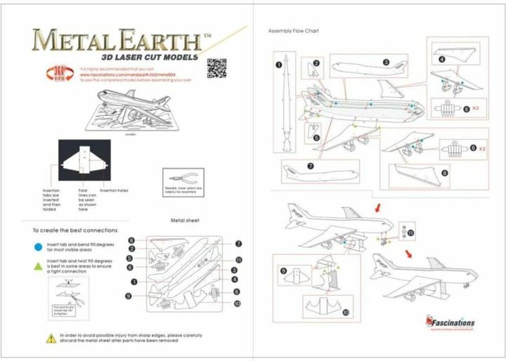 Valeurs nutritives et ingrédients Metal Earth Boing 747 Commercial