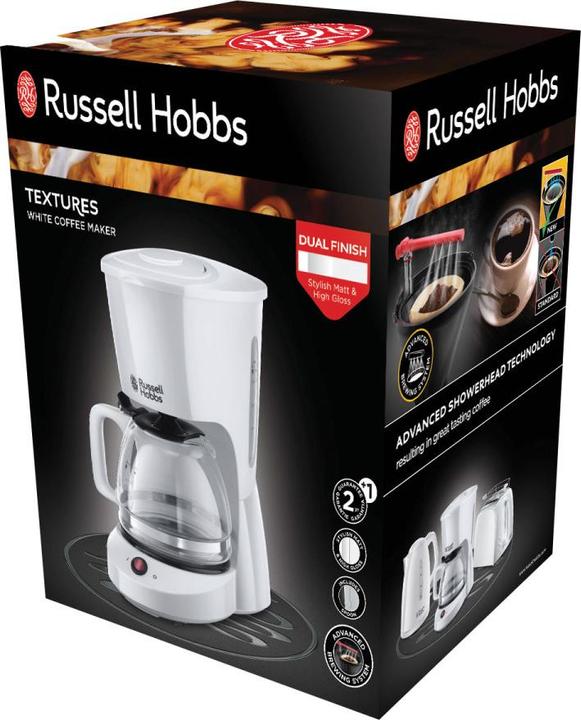 Actual product image Russell Hobbs 22610-56 Textures Plus Glass Coffee Maker White
