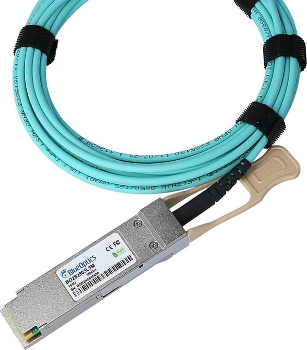 Produktbild BlueOptics 10434-BO. Kabellänge: 5 m, Anschluss 1: QSFP28, Anschluss 2: QSFP28. Gewicht: 150 g, Paketgewicht: 1