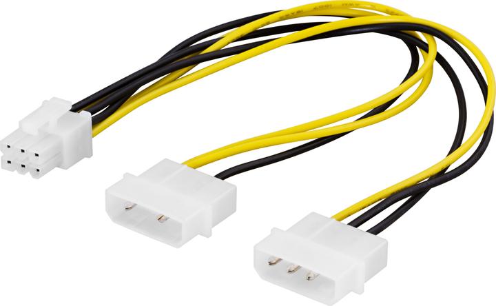 Actual product image Deltaco SSI-45 - 0.25 m - 2 x 4-pin - 6 contacts - Black - White - Yellow (0.25 m)
