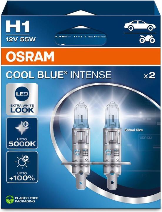 Actual product image Osram 4062172388061 Halogen bulb COOL BLUE® INTENSE H1 55 W 12 V (H1)