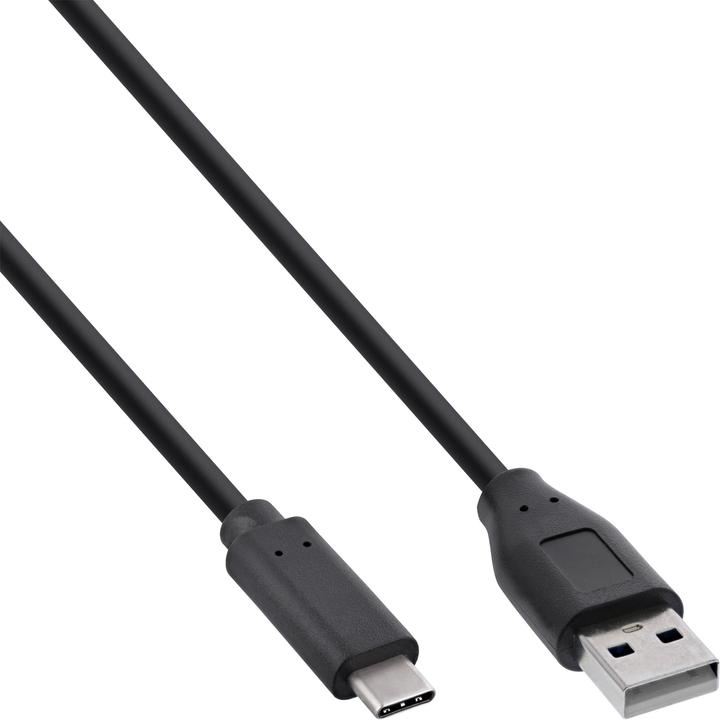 Actual product image InLine USB 2.0 cable type C male to A male black 1m (1 m, USB 2.0)