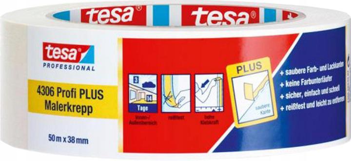 Immagine prodotto tesa 4306 Profi PLUS Malerkrepp - Nastro da imbianchino per bordi di vernice puliti e piatti (38 mm)