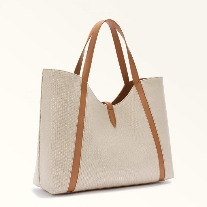 Immagine prodotto Furla shopping goccia xl hobo in canvas and leather color natural/brandy