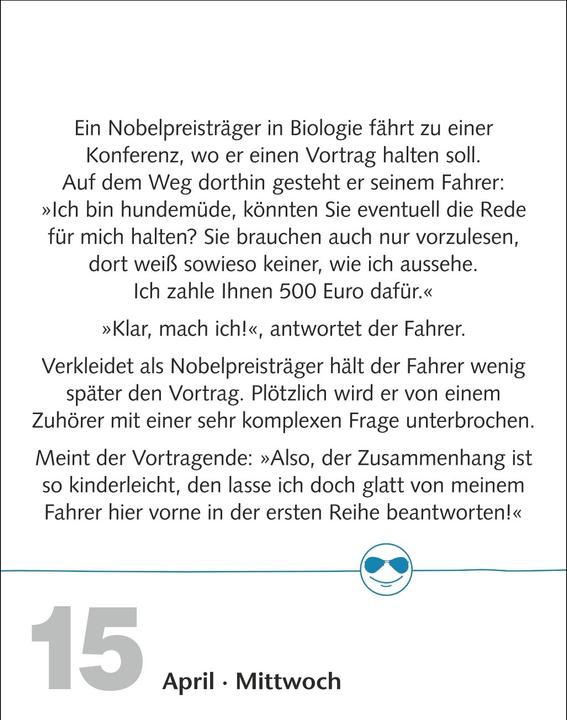 Produktbild Harenberg Beste Witze Tagesabreisskalender 2026 (Harter Einband, Deutsch)