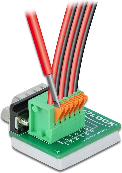 Produktbild Delock Adapter Terminalblock RS232 DB9 Stecker vertikal
