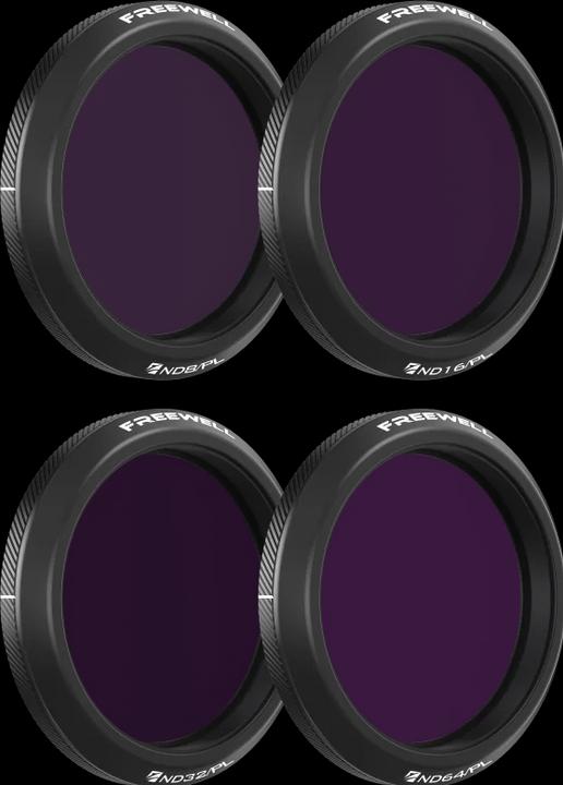 Produktbild Freewell Bright Day- 4Pack ND8/PL, ND16/PL, ND32/PL, ND64/PL (Osmo Action 5 Pro)