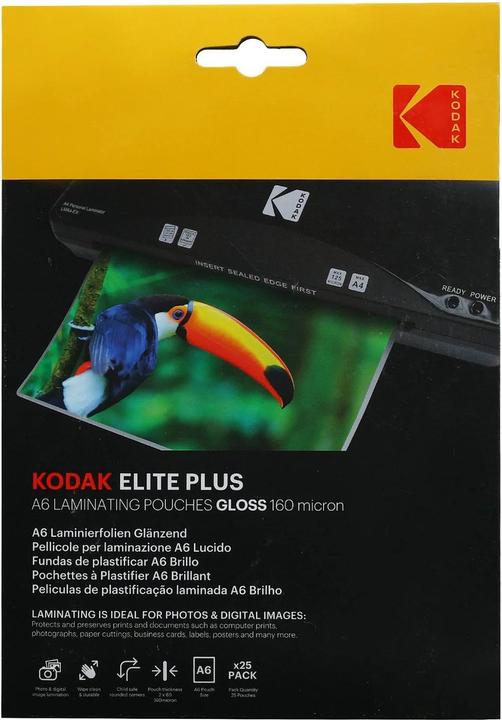 Image du produit Kodak Film de plastification A6 25 pièces, 160 microns, brillant (A6, 25 pièce(s), 160 µm)