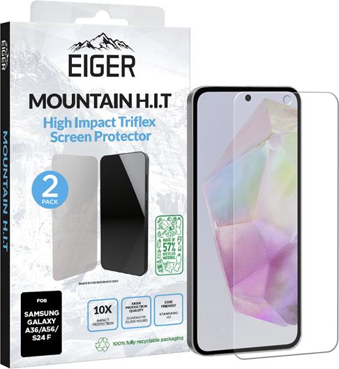 Eiger Display-Folie (2er-Pack) Mountain H.I.T Clear (2 Pezzo/i, Samsung Galaxy A56, Samsung Galaxy A36)