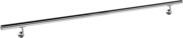 Wiltec Handlaufset Wandhalter Handlauf 150cm Halter Treppe Haltegriff Edelstahl V2A (Edelstahl)