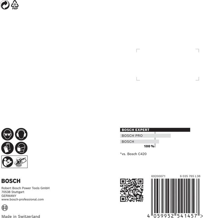 Productafbeelding Bosch Professional Zubehör Expert C470 Schuurpapier met 8 gaten voor excentrische schuurmachine, 125 mm, G 120, 5 stuks. (120)