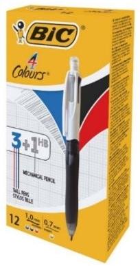 Bic 4 Colours 3+1 HB (Weiss, Grau, 1 x)