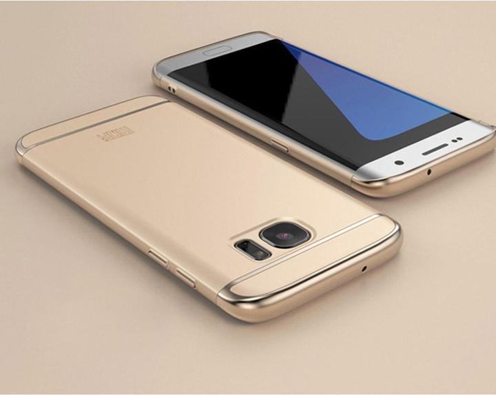 Produktbild König Design Handy Hülle Schutz Case für Samsung Galaxy S6 Edge Bumper 3 in 1 Cover Gold Neu (Samsung Galaxy S6 Edge)