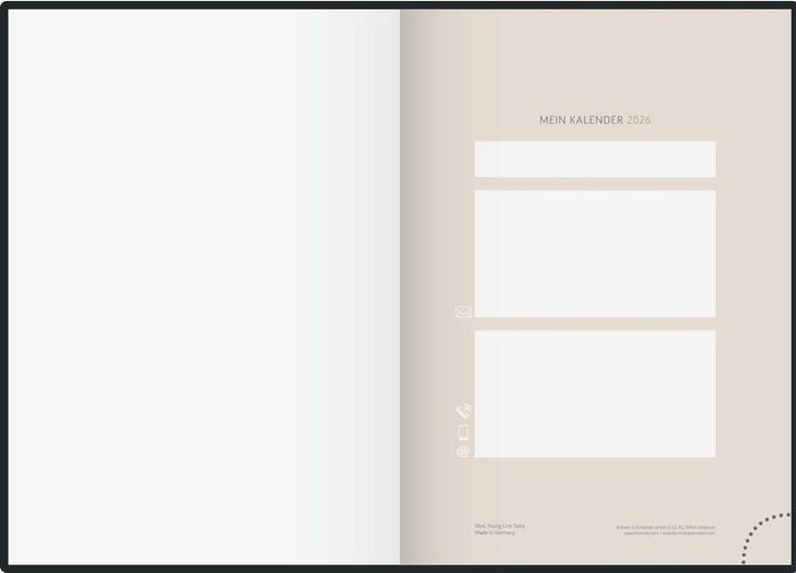Actual product image Ridoide rido idé Tagesagenda Design Line Monstera Blume, 2026, Nude (148 x 210 mm, German)