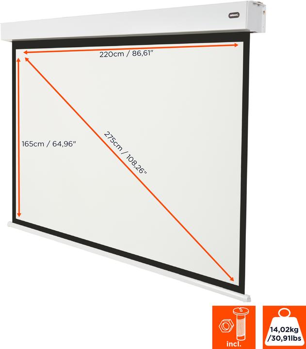 Produktbild Celexon V2.0 Batterie Professional Plus 220 x 165 cm Motorleinwand (64.96", 4:3)