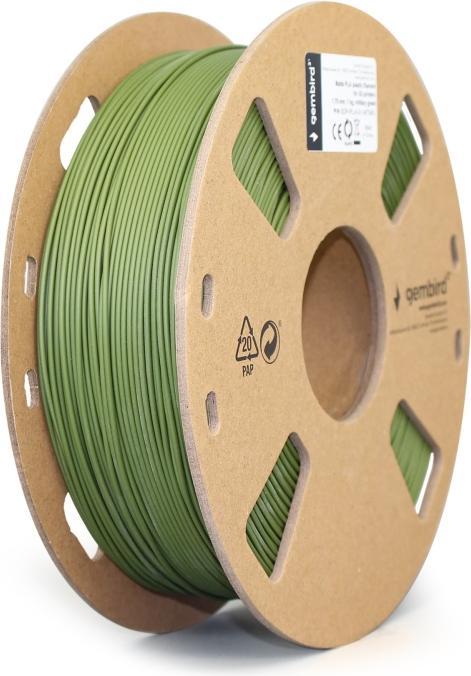 Actual product image Gembird Filament Matt PLA military green 1.75 mm 1 kg (PLA, 1.75 mm, 1200 g, Green)