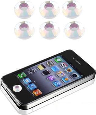 Hermex Glitzer Home Button Deko Strass Steine selbstklebend - Transparent