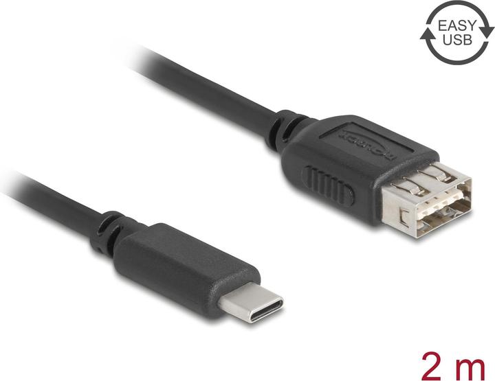 Actual product image Delock USB 2.0 Kabel USB Type-C Stecker zu EASY USB Typ-A Buchse 2 m (2 m, USB 2.0)