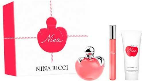 Nina Ricci Nina Gift Set 50ml EDT Spray + 75ml Body Lotion + 10ml EDT Rollerball