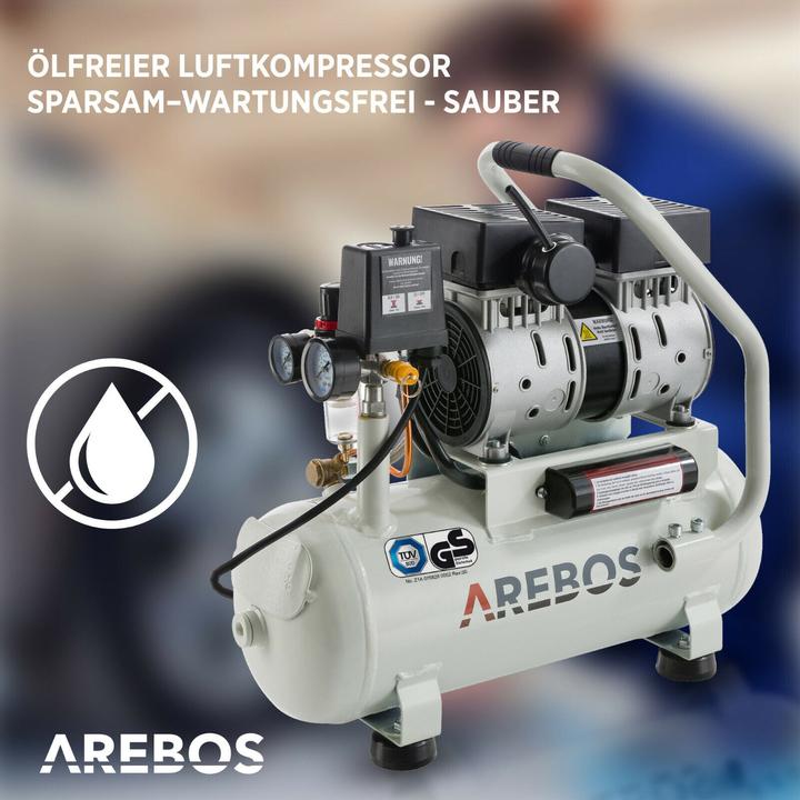 Actual product image Arebos Whisper compressor (8 bar, 12 l)