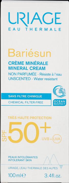 Etichetta energetica Uriage Crema minerale Bariésun (Crema solare viso, SPF 50, 100 ml)