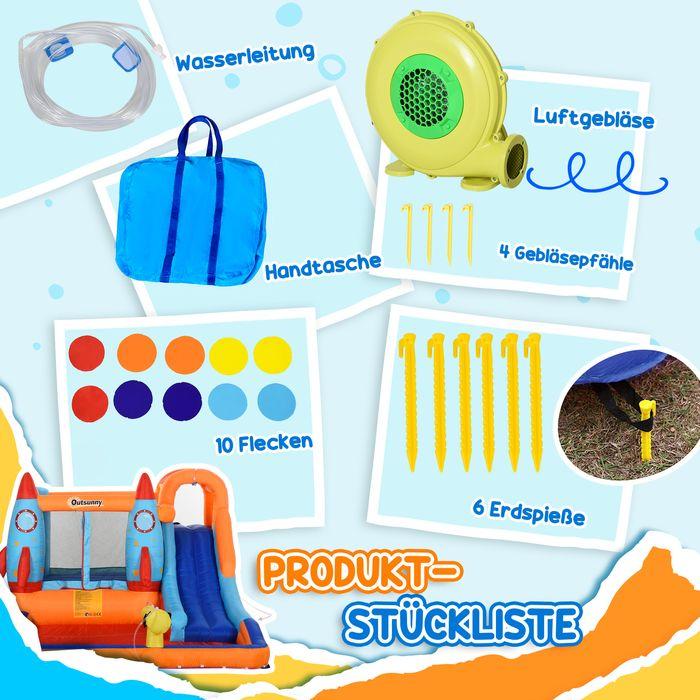 Produktbild Swisshandel24 Aufblasbare Hüpfburg, Kinderburg mit Gebläse, 3-8 Jahre, Oxford-, Polyester-Gewebe
