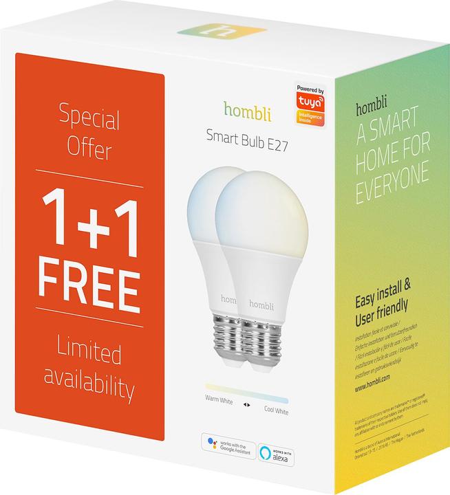 Actual product image Hombli Smart (E27, 9 W, 800 lm, 2 x, F)