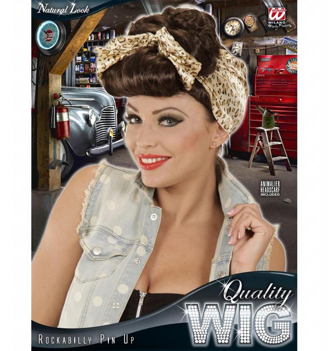 Actual product image Widmann Rockabilly Wig Pin Up Girl