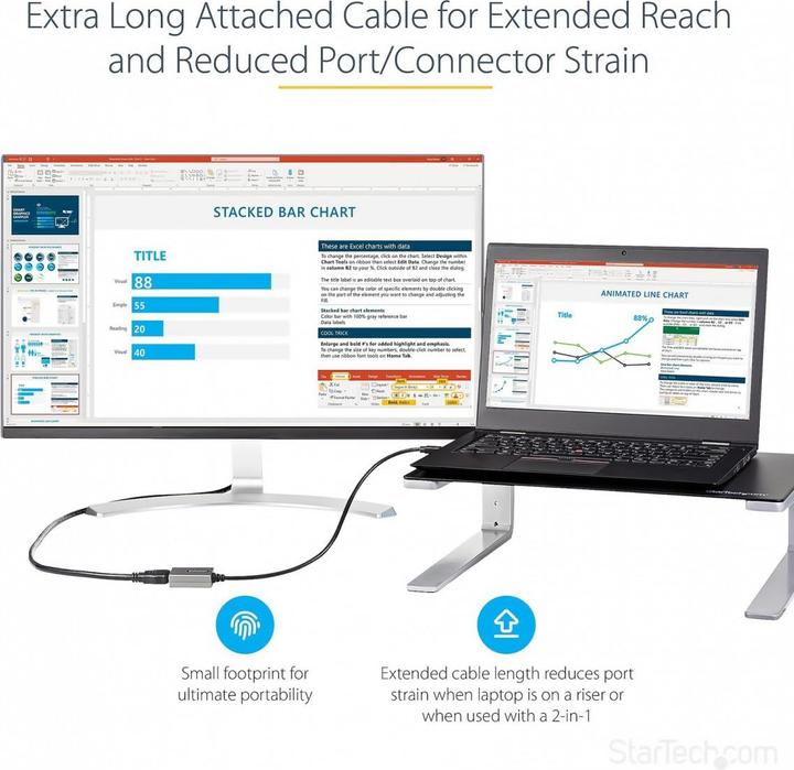 Actual product image StarTech .com Mini DisplayPort to HDMI Adapter (Mini DP, 30 cm)