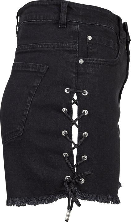 Actual product image Urban Classics Ladies Highwaist Denim Lace Up Shorts - 2202 (32)