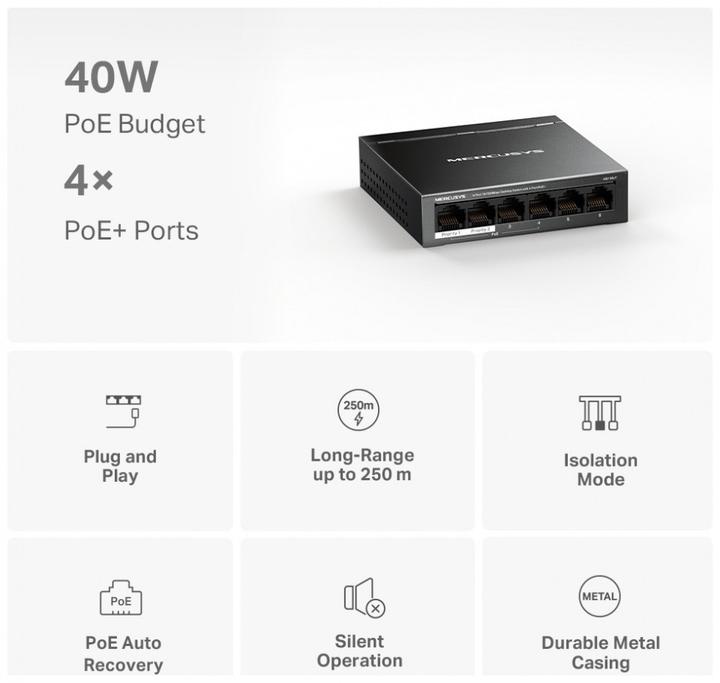 Actual product image Mercusys MS106LP (6 Ports)