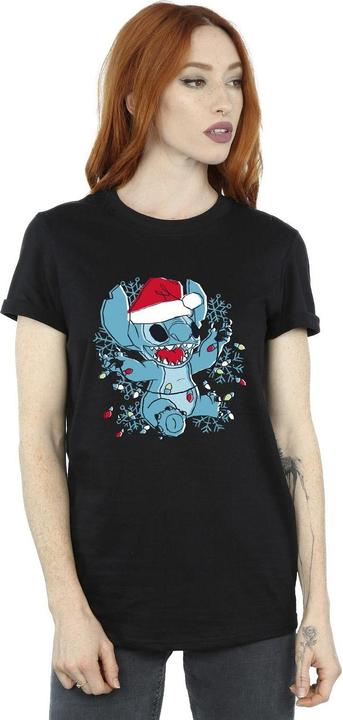 Disney Lilo And Stitch Christmas Lights Sketch TShirt (3XL)
