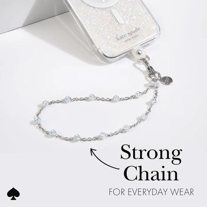 Immagine prodotto Kate Spade Universal Phone Charm Wristlet – Universelles Telefonband (Dazzle Chain Silver)