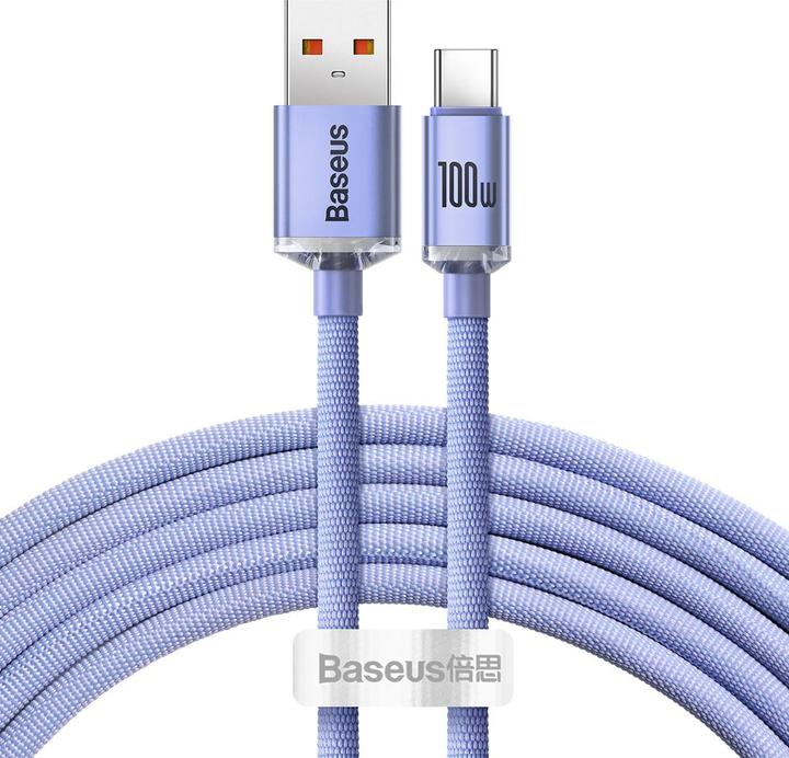 Baseus Crystal Shine Series Fast Charging Data Cable USB to Type-C 100W 2m Purple (2 m, USB 2.0, 100 W)