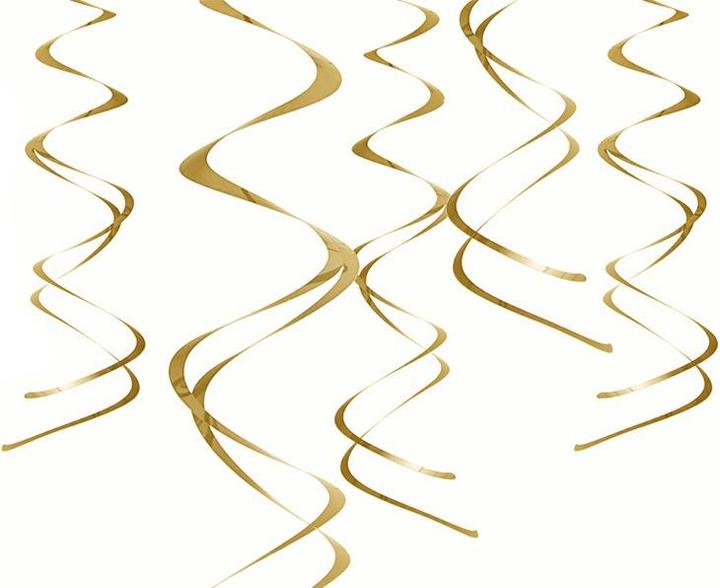 Productafbeelding Partydeco Hangdecoraties Swirls, goud (1 pkt / 5 st.)