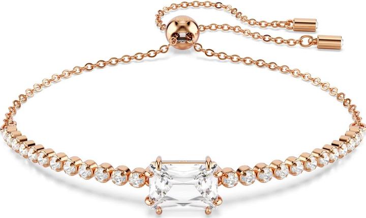 Actual product image Swarovski Matrix Tennis Armband Verschiedene Schliffe Weiss Roségold Legierungsschicht (Swarovski Metal)