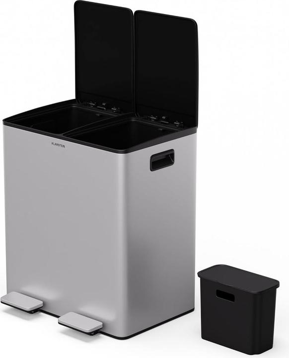 Klarstein Mülleimer mit Mülltrennsystem und Kompostbehälter (43 l)