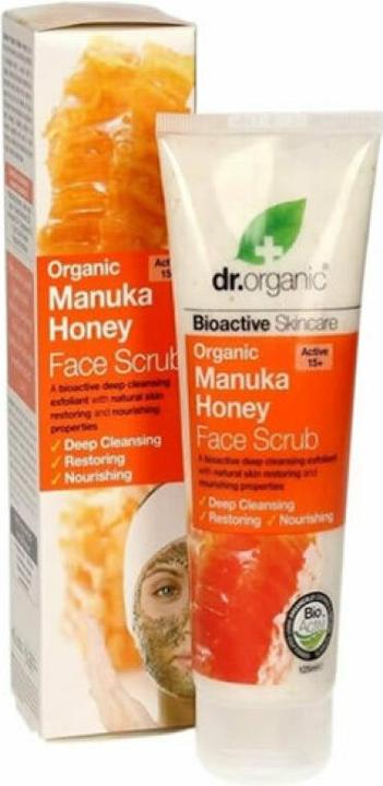 Actual product image Dr. Organic Manuka honey facial scrub 125ml (Exfoliation, 125 ml)