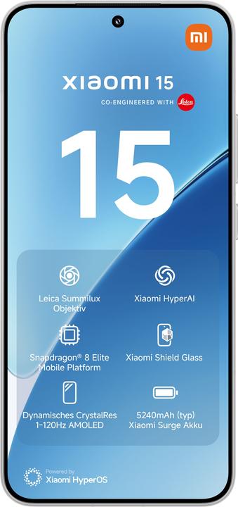 Image du produit Xiaomi 15 (512 Go, Blanc, 6.36", Double SIM, 50 Mpx, 5G)